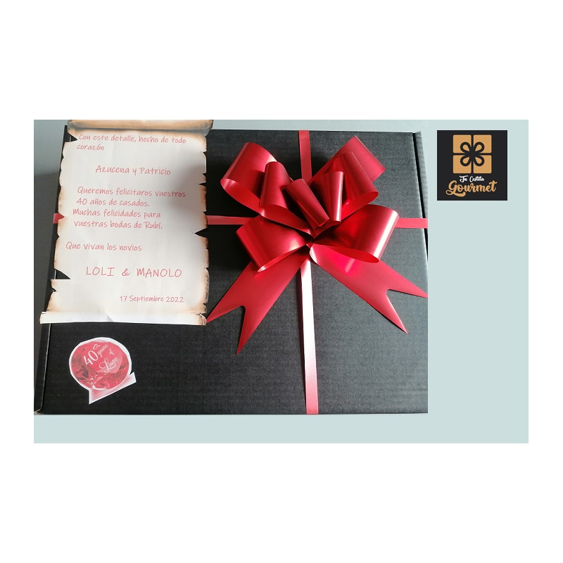 Caja regalo bodas de Rubí, regalos originales, regalos de aniversario
